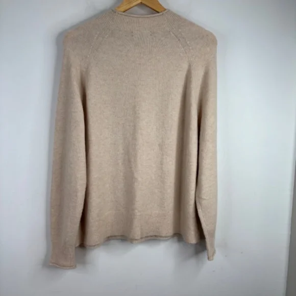 J Crew Rollneck Sweater L Supersoft Yarn Beige Wool Alpaca Classic Minimalist - Picture 5 of 10